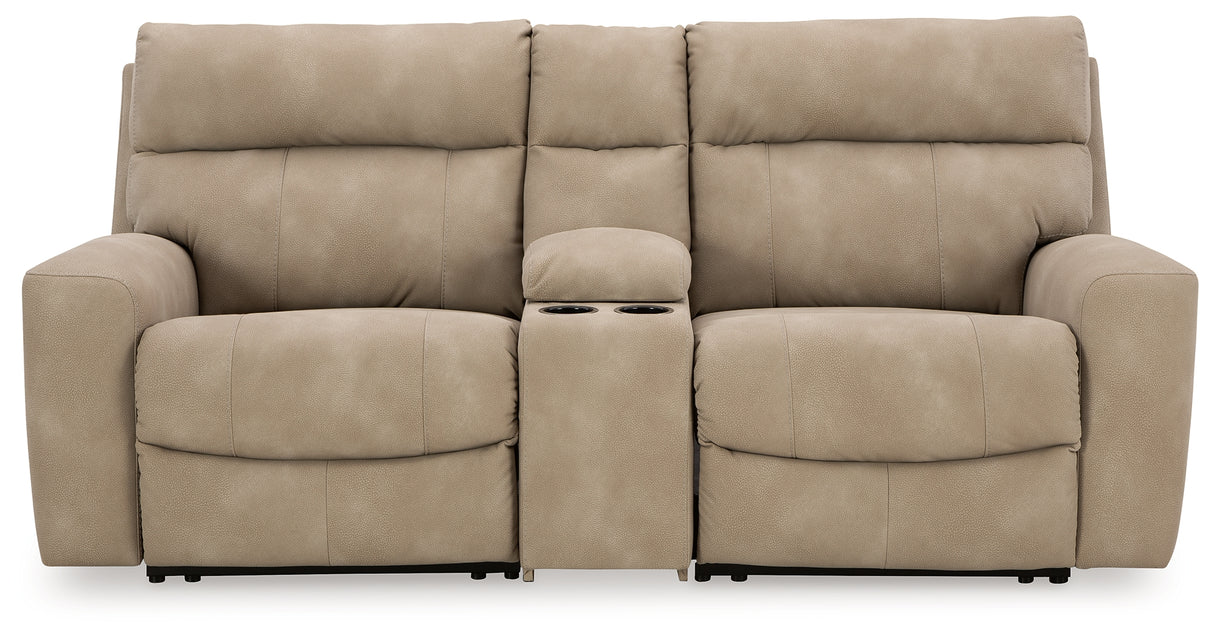 Next-Gen Durapella 3-Piece Power Reclining Sectional Loveseat with Console