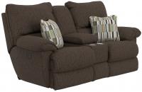 Catnapper Lenny Power Lay Flat Reclining Console Loveseat Chocolate
