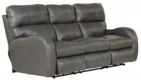 Catnapper Angelo Power Headrest Power LayFlat Reclining Sofa Gunmetal