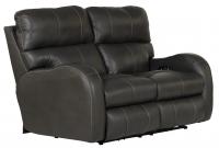 Catnapper Angelo Power Headrest Power LayFlat Reclining Loveseat Gunmetal