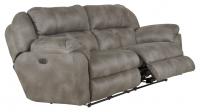 Catnapper Ferrington Power Headrest w/ Lumbar Power Lay Flat Reclining Sofa Steel