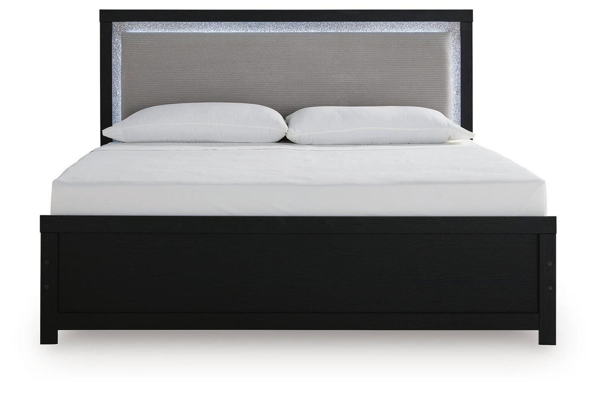 Maeling King Upholstered Panel Bed