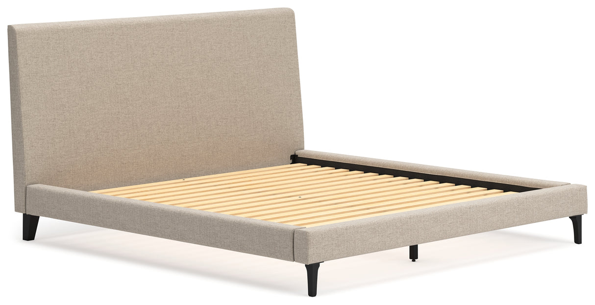 Cielden King Upholstered Bed with Roll Slats