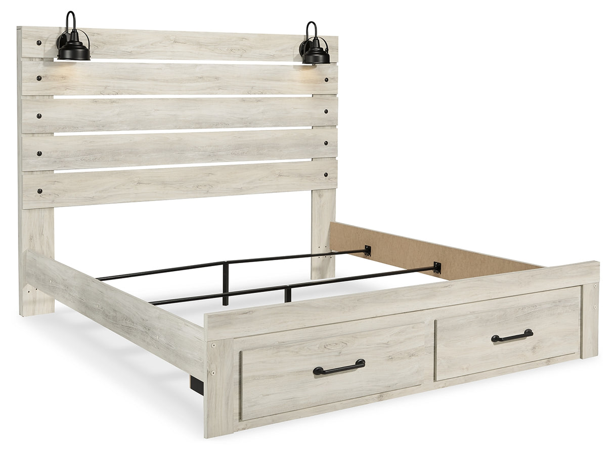 Cambeck King Panel Bed with 2 Storage Drawers
