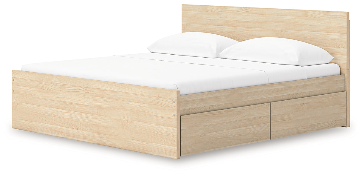Onita King Panel Platform Bed with 2 Side Storage