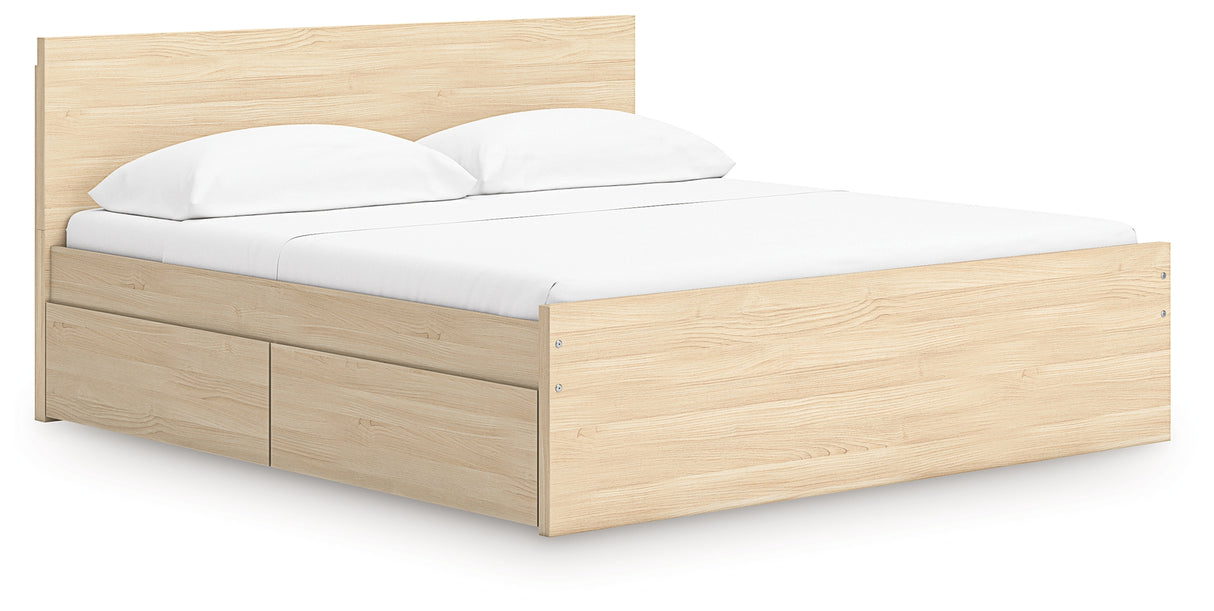 Onita King Panel Platform Bed with 2 Side Storage