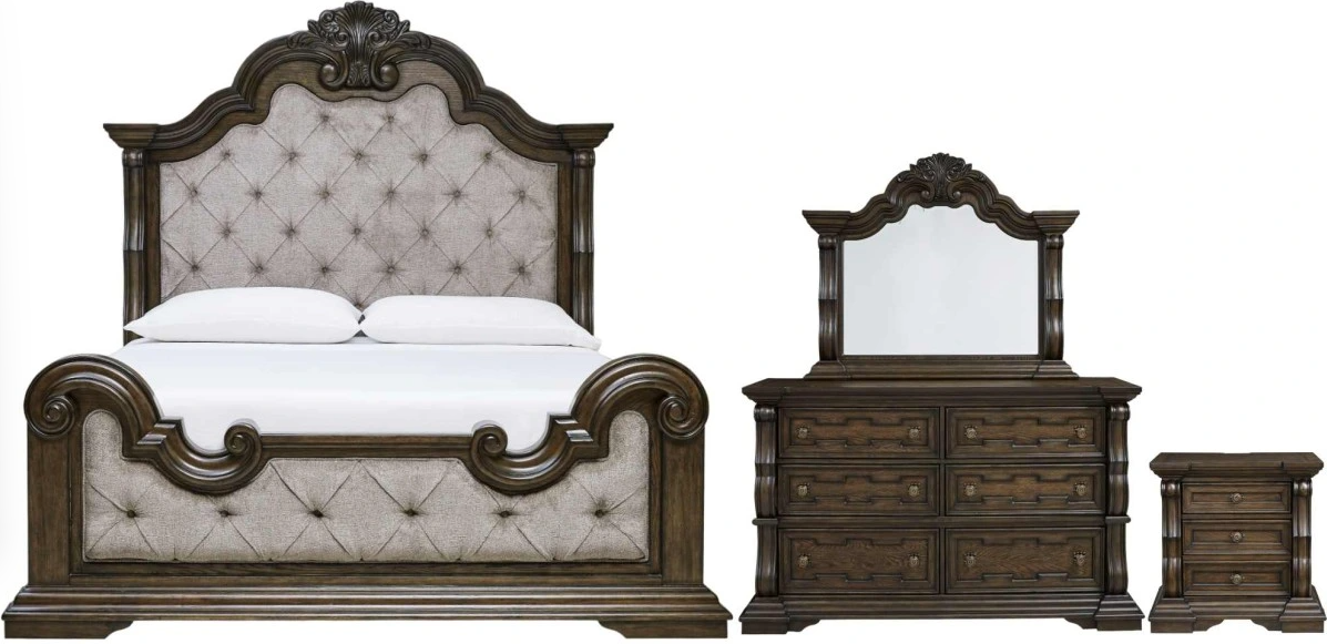 Maylee - 4pc King Size Bedroom Set (King Bed, Dresser, Mirror, Nightstand)