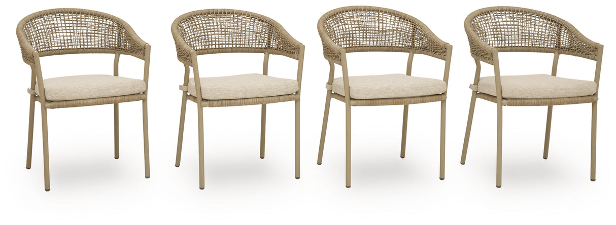 Orchard Beach Outdoor Arm Chair with Cushion (Set of 4)