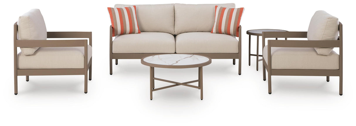 Bluff Trail Outdoor Love/Chairs/Tables Set (Set of 5)