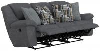Catnapper Trifecta Sofa w/3 Recliners and Drop Down Table Smoke