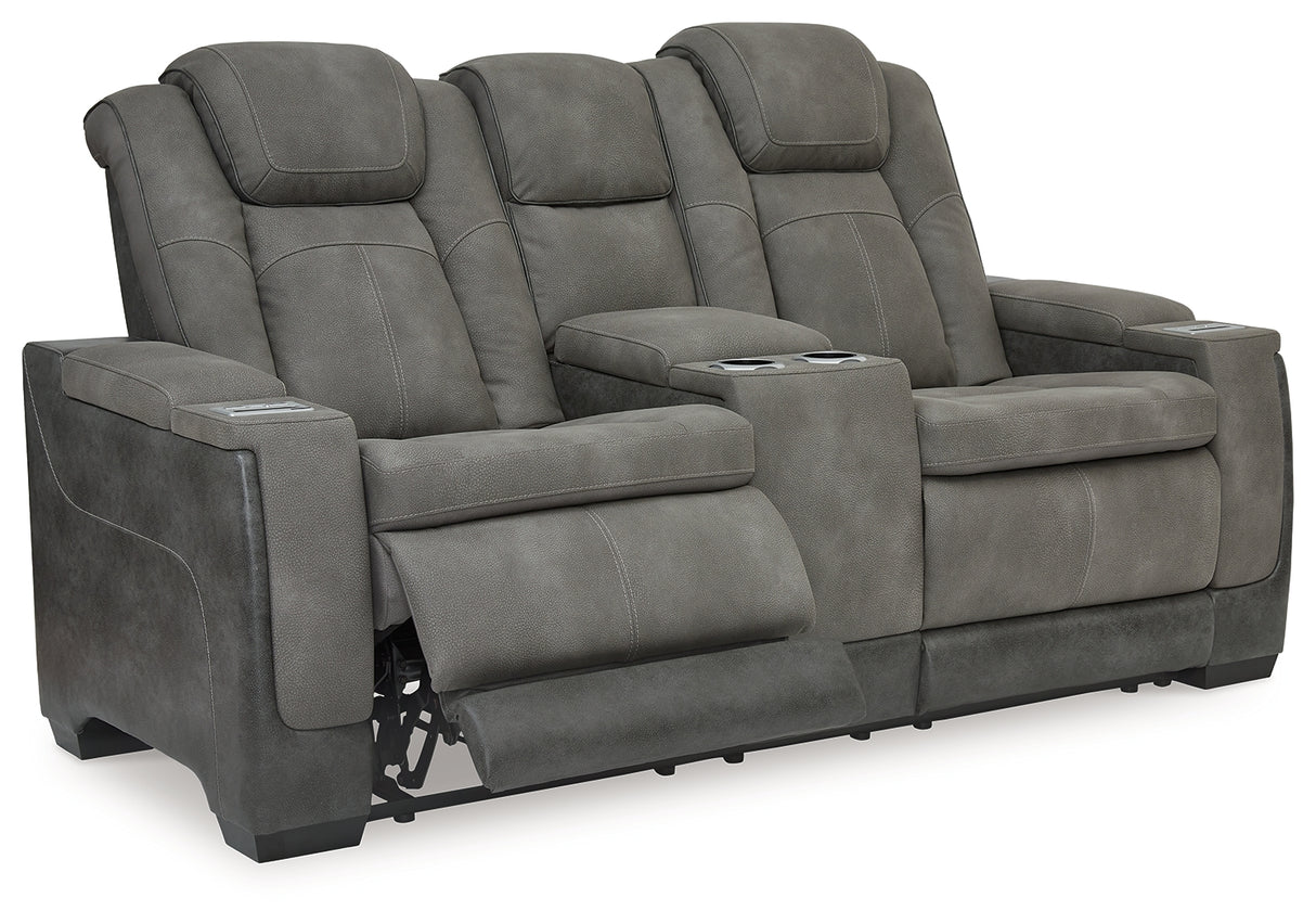 Next-Gen Durapella Power Reclining Loveseat with Console