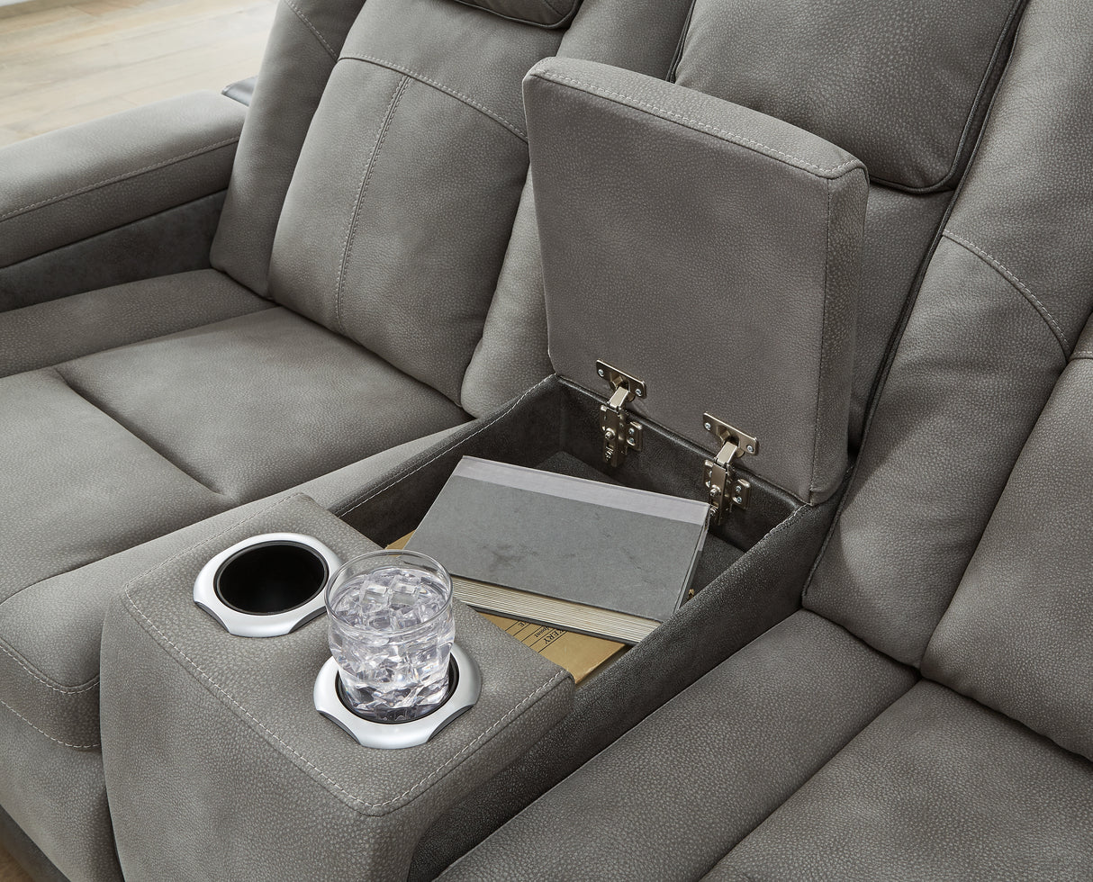 Next-Gen Durapella Power Reclining Loveseat with Console