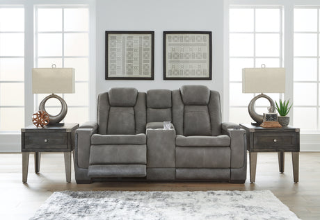 Next-Gen Durapella Power Reclining Loveseat with Console