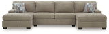 Newellen 3-Piece Sectional with Double Chaise