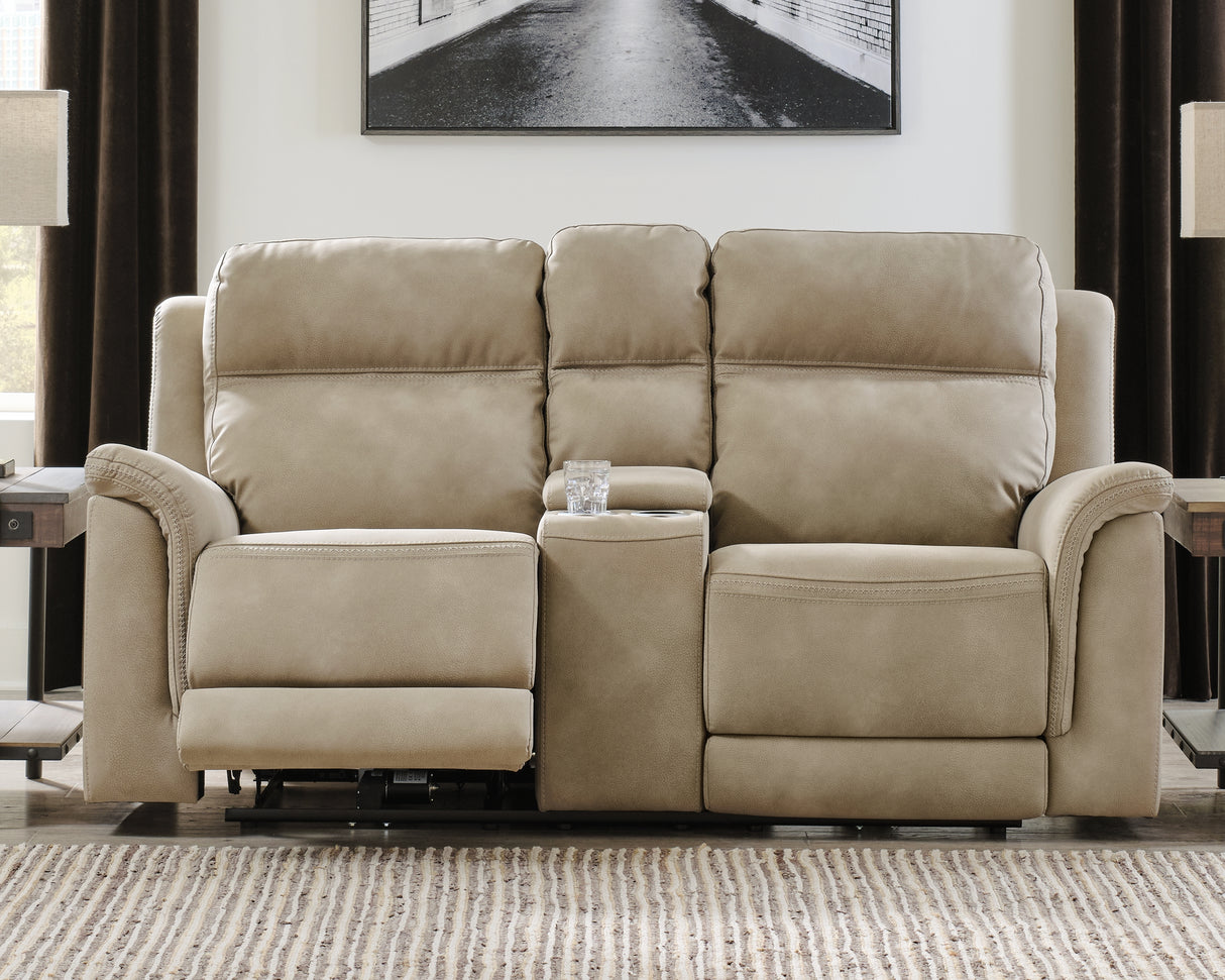 Next-Gen Durapella Power Reclining Loveseat with Console