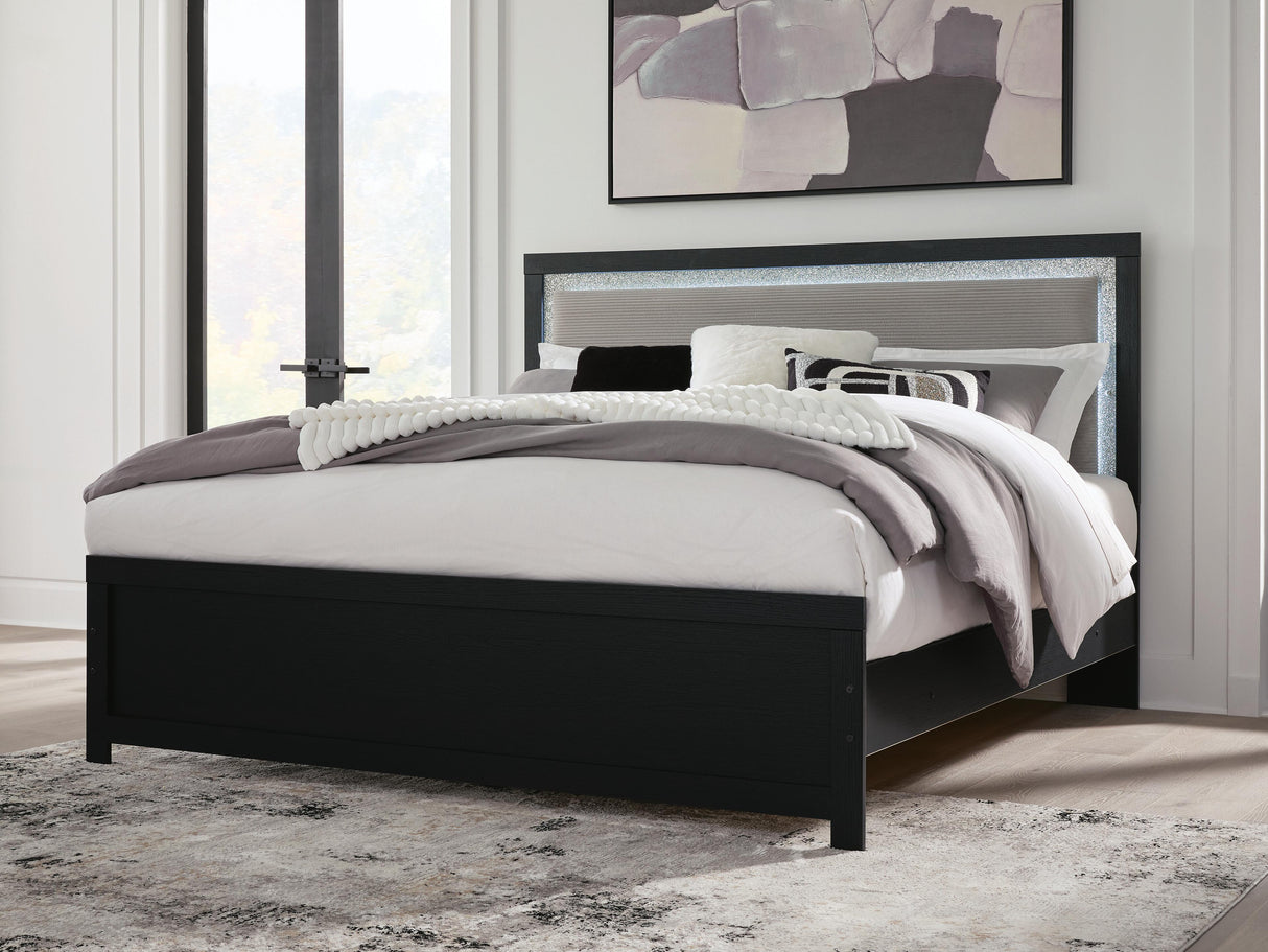 Maeling King Upholstered Panel Bed