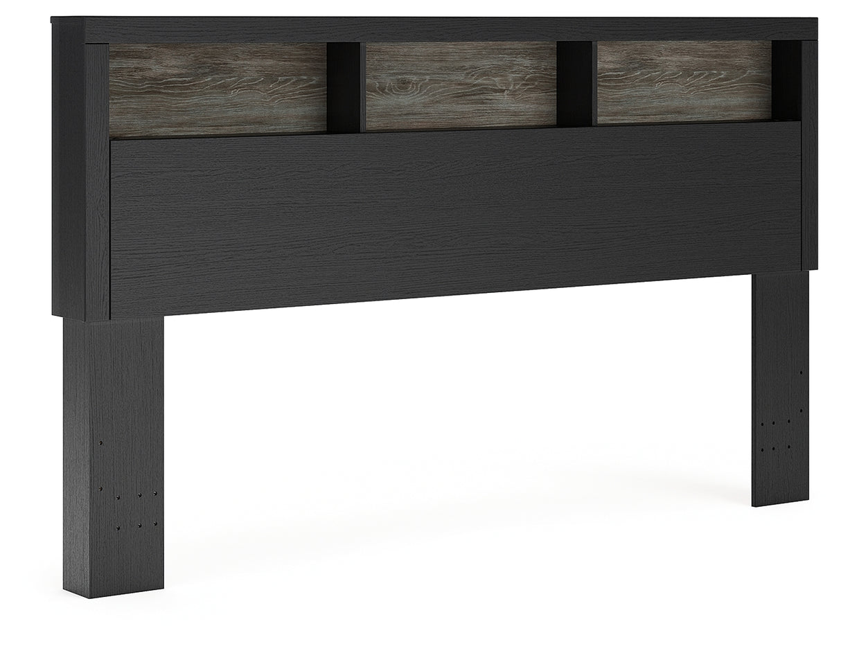 Broachmyn Lighted King Bookcase Headboard