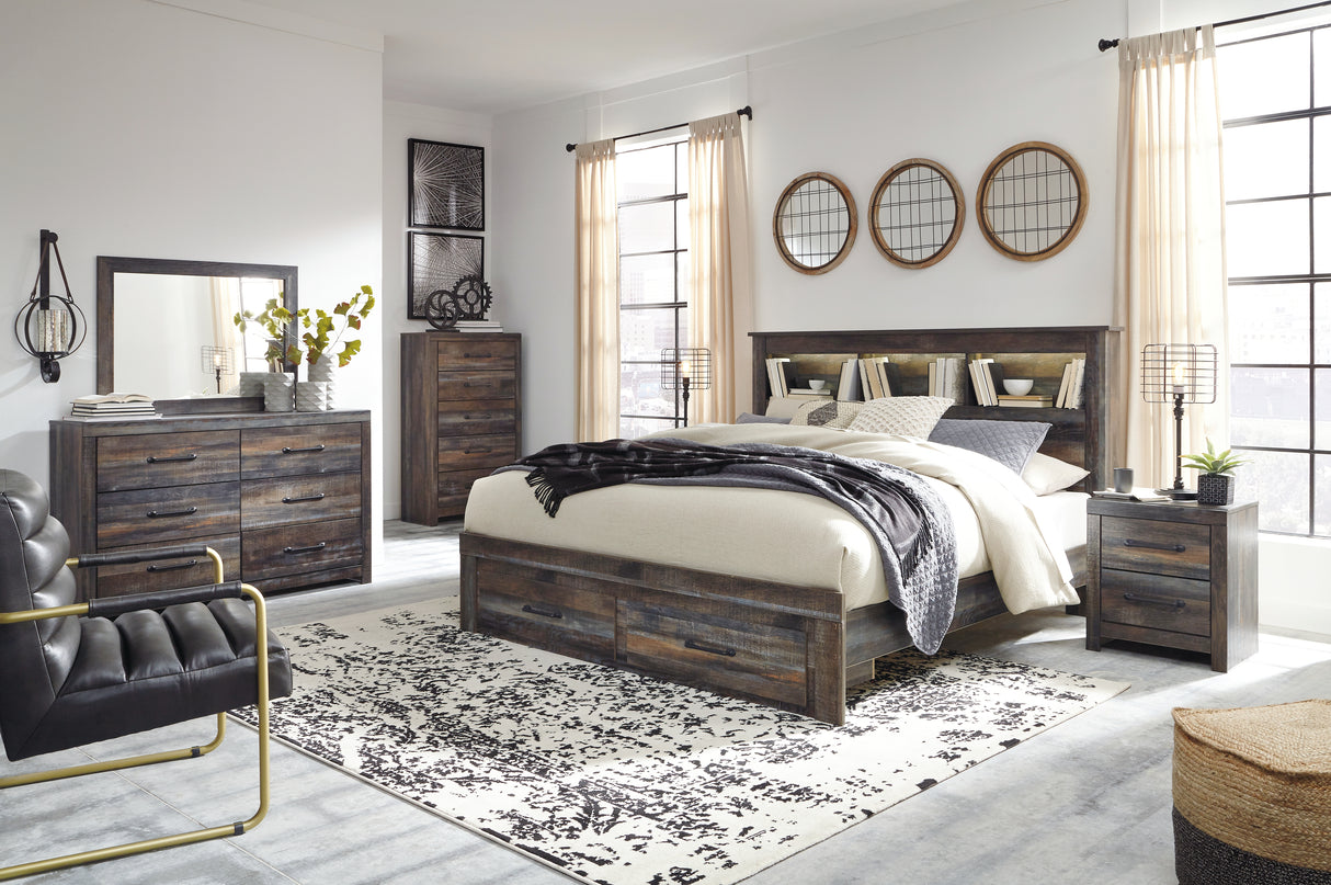 Drystan King Bookcase Bed with 2 Storage Drawers