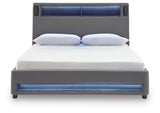 Finigale Queen Upholstered Bed with Wireless Audio