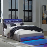 Finigale Queen Upholstered Bed with Wireless Audio