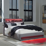 Finigale Queen Upholstered Bed with Wireless Audio