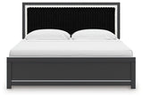 Zuraleus King Upholstered Panel Platform Bed