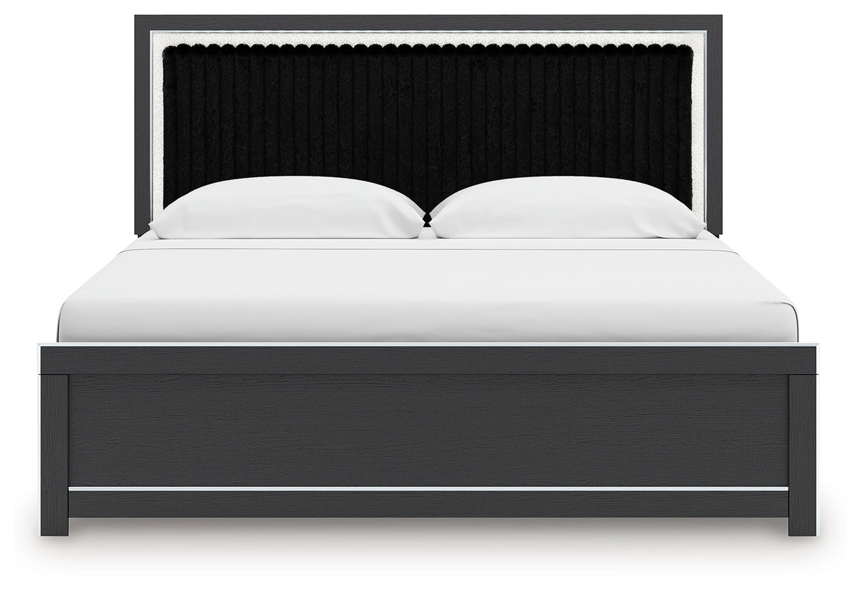 Zuraleus King Upholstered Panel Platform Bed