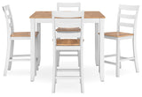 Gesthaven Counter Height Dining Table and 4 Barstools (Set of 5)