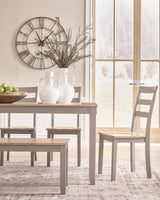 Harperfeld Dining Table and 4 Chairs and Bench (Set of 6)