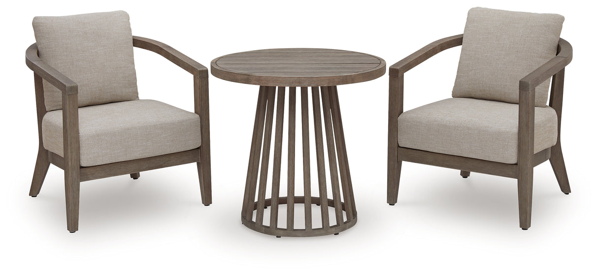 Joy Lagoon Outdoor Chairs with Cushions/Table (Set of 3)