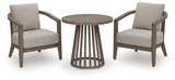 Joy Lagoon Outdoor Chairs with Cushions/Table (Set of 3)