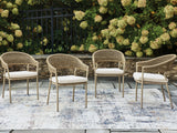 Orchard Beach Outdoor Arm Chair with Cushion (Set of 4)