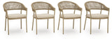 Orchard Beach Outdoor Arm Chair with Cushion (Set of 4)