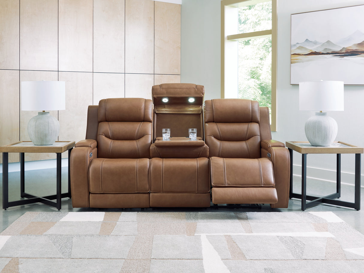 Knightington Power Reclining Sofa with Audio Seating