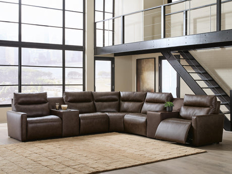ModZ 7-Piece Power Reclining Sectional with Audio Consoles