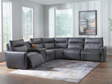 ModZ 6-Piece Power Reclining Sectional with Audio Console